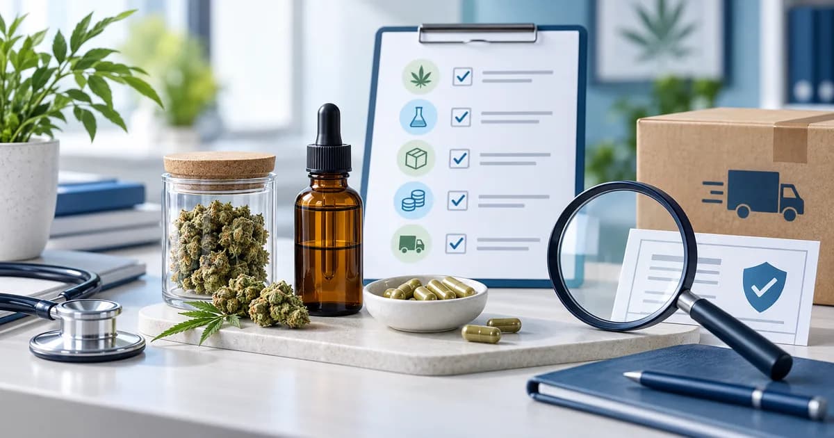 Produits de cannabis médical, liste de vérification et livraison réglementée