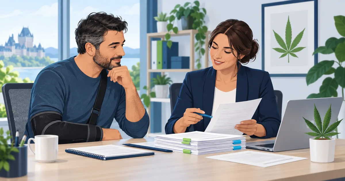 Injured worker receiving help to prepare a CNESST coverage file