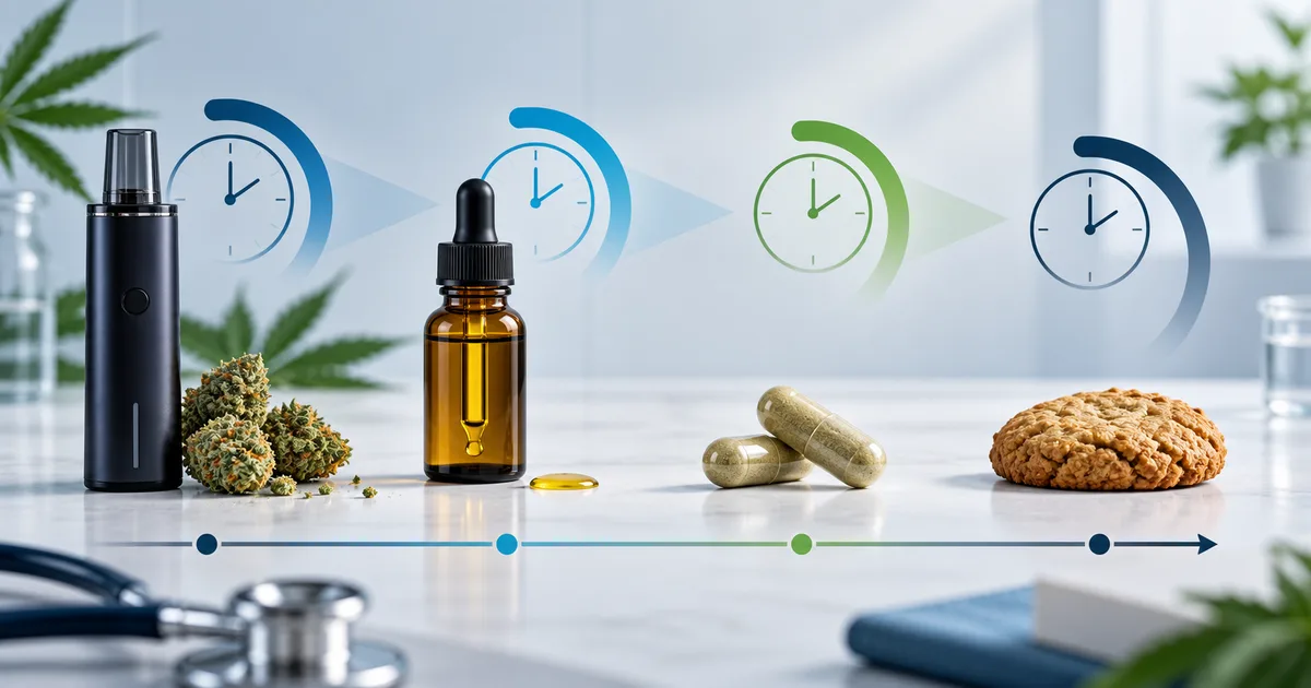 Visual comparison of onset and duration by medical cannabis format