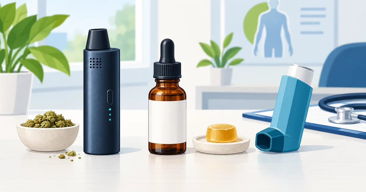 Vaporizer, oil, edible product and inhaler presented in a clinical setting